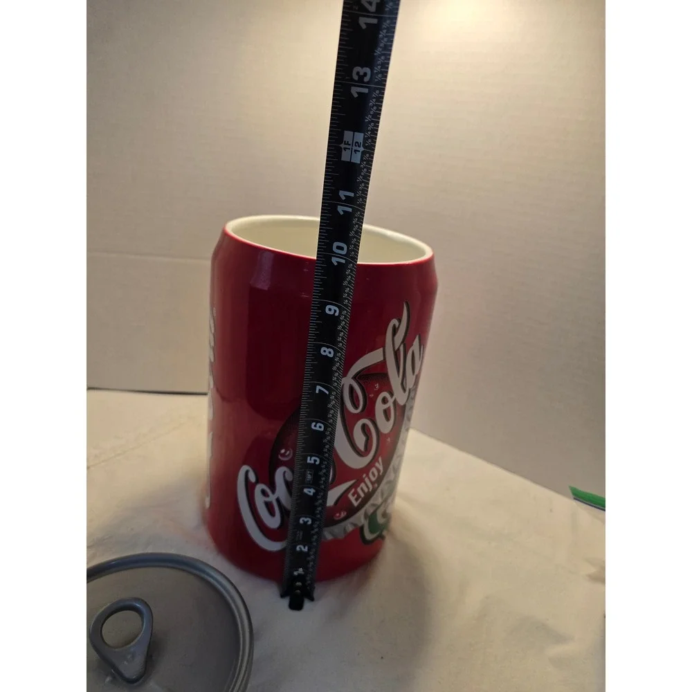 Large Gibson Coca-Cola Ceramic Cookie Jar Classic Soda Can Design Red White